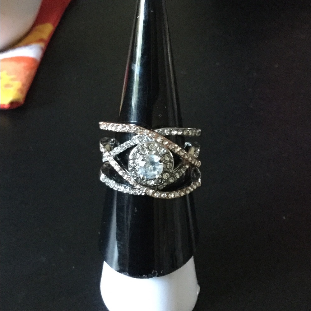 Sterling silver with white sapphires